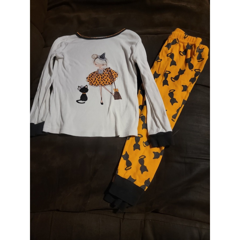 Spooky night Halloween black cat fall autumn pajamas size 3t
